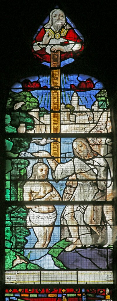 Ventana que representa el Bautismo en el Jordán, c.1495 de French School